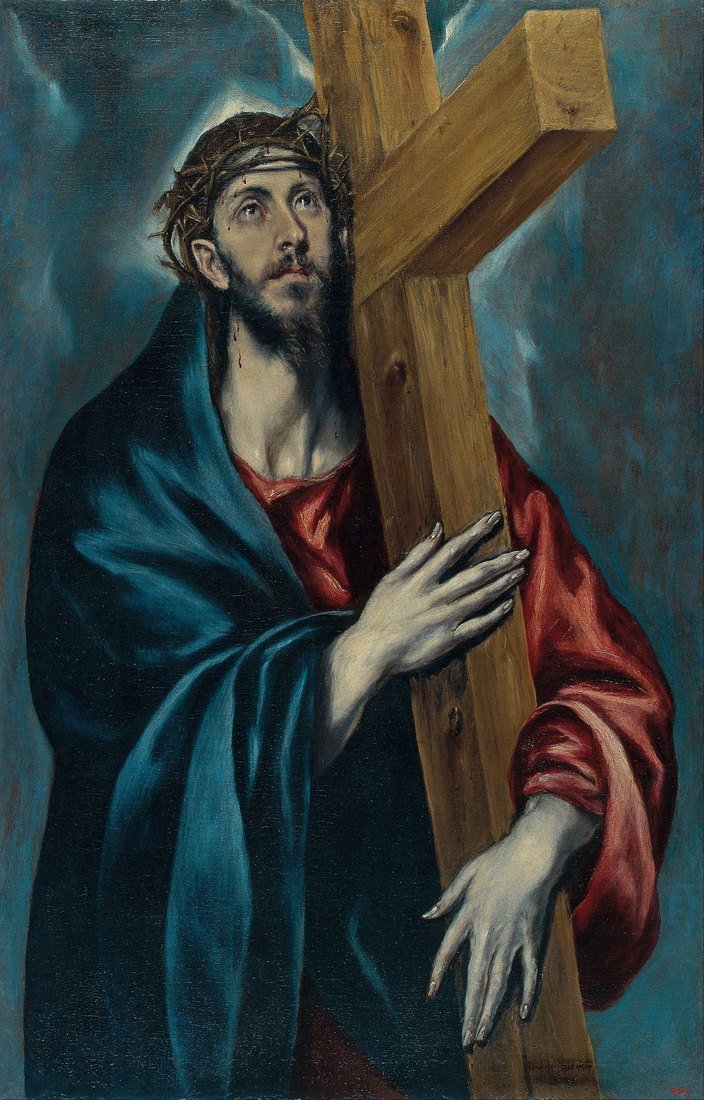 Jesus takes up his cross